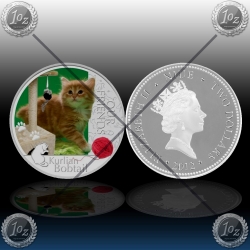 1oz NIUE 2 Dollars "Our Friends Kittens" Kurilian Bobtail 2012